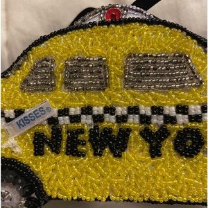 KISSES New York City Beaded Vintage candy box/jewelry box